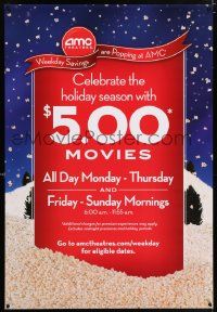 5t575 AMC THEATRES DS 27x40 special '10 cool ad from the movie theater chain, 5 dollar movies!