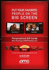 5t573 AMC THEATRES DS 27x40 special '08 ad from the movie theater chain, personalized gift card!