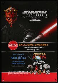 5t578 AMC THEATRES DS 27x40 special '11 cool ad from the movie theater chain, Phantom Menace!