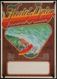 5t682 FLUID DRIVE Aust special poster '74 cool surfing artwork by Steve Core & Hugh McLeod!