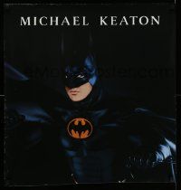 5t589 BATMAN RETURNS INCOMPLETE teaser 27x29 1sh '92 Burton, Michael Keaton as caped crusader