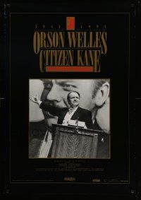 5t881 CITIZEN KANE 27x39 video poster R91 some called Orson Welles a hero, others called him a heel!