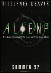 5t775 ALIEN 3 27x39 Dutch commercial poster '92 Weaver, hiding in the most terrifying place!