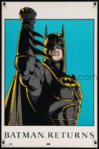 5t781 BATMAN RETURNS 23x35 commercial poster '91 cool different art of Michael Keaton!