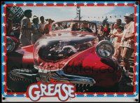 5t819 GREASE 24x32 commercial poster '78 John Travolta & Olivia Newton-John in custom car!