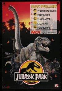 5t829 JURASSIC PARK 23x35 commercial poster '93 Steven Spielberg, Attenborough, T-Rex & others!