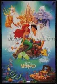 5t832 LITTLE MERMAID 23x35 commercial poster '89 Ariel, Sebastian, Disney underwater cartoon!