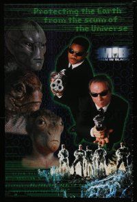 5t837 MEN IN BLACK 23x35 commercial poster '97 Will Smith & Tommy Lee Jones w/aliens & huge guns!