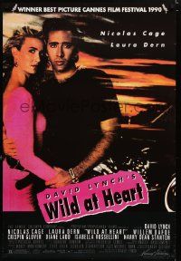 5t870 WILD AT HEART 25x37 commercial poster '90 David Lynch, Nicolas Cage & Laura Dern!