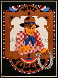 5t438 WILL ROGERS 21x28 commercial poster '68 great artwork by Elaine Hanelock!