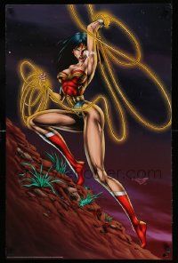 5t439 WONDER WOMAN 22x34 commercial poster '95 female superhero art by Mike Deodato Jr.!