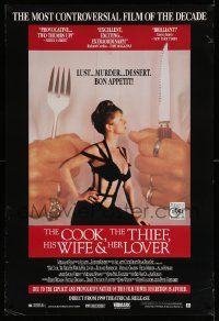 5t885 COOK, THE THIEF, HIS WIFE & HER LOVER 27x40 video poster '89 Peter Greenway, sexy Helen Mirren
