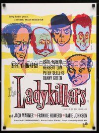 5t830 LADYKILLERS 17x23 commercial poster '80s Alec Guinness, classic Reginald Mount art!