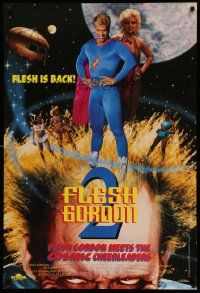 5t901 FLESH GORDON MEETS THE COSMIC CHEERLEADERS 27x40 video poster R93 outrageous cult classic!