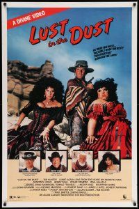 5t927 LUST IN THE DUST 27x41 video poster '84 Divine, Tab Hunter, together they ravaged the land!