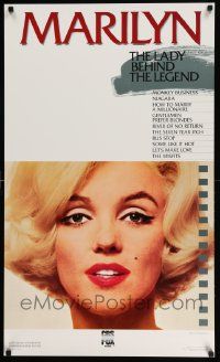 5t930 MARILYN: THE LADY BEHIND THE LEGEND 23x38 video poster '87 close-up of the sexy actress!