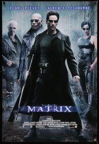 5t932 MATRIX 27x40 video poster '99 Keanu Reeves, Carrie-Anne Moss, Laurence Fishburne, Wachowskis