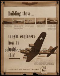 5t453 AIR FORCE set of 10 22x28 educational posters '43 ultra rare posters about the real Air Force