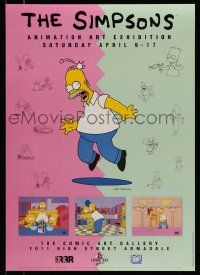 5t298 SIMPSONS ANIMATION ART EXHIBITION 19x27 museum/art exhibition '94 great Homer image!