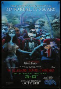 5t446 NIGHTMARE BEFORE CHRISTMAS lenticular 1sh R06 Tim Burton, Disney, cast in theater!