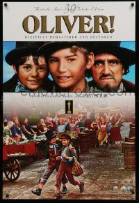 5t935 OLIVER 27x40 video poster R98 Charles Dickens, Mark Lester, Shani Wallis, Carol Reed!