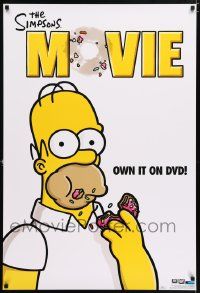 5t951 SIMPSONS MOVIE 27x40 video poster '07 classic Groening art of Homer Simpson w/donut!