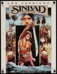 5t952 SINBAD OF THE SEVEN SEAS 17x22 video poster '89 fantasy images, Lou Ferrigno!