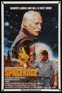 5t957 SPACE RAGE 27x41 video poster '85 Richard Farnsworth, Michael Pare, wacky B movie sci-fi!