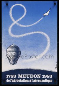 5t306 1783 MEUDON 1983 16x24 French special '83 P. Veneau artwork of balloon and supersonic jet!