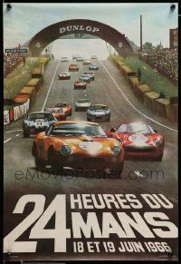 5t307 24 HEURES DE MANS 16x23 French special '66 great racing artwork by Delourmel, Le Mans!