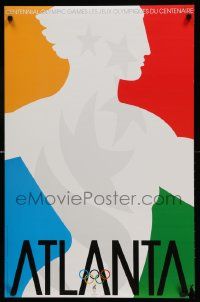 5t309 ATLANTA 1996 22x34 special '92 colorful Olympics art by Primo Angeli!