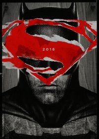 5t545 BATMAN V SUPERMAN mini poster '16 cool close up of Ben Affleck in title role under symbol!