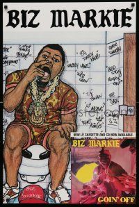 5t167 BIZ MARKIE 23x35 music poster '88 Goin' Off, completely wacky bathroom art!