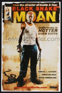 5t649 BLACK SNAKE MOAN 2-sided 13x20 special '07 Samuel L. Jackson & sexy Christina Ricci in chains