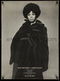 5t114 BLACKGLAMA 22x30 advertising poster '70 sexiest Leontyne Price in black mink coat!
