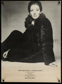 5t115 BLACKGLAMA 22x30 advertising poster '70 sexiest Maria Callas in black mink coat!
