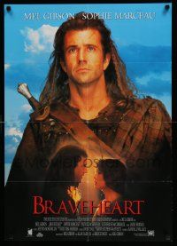 5t652 BRAVEHEART 24x33 special '95 Mel Gibson as William Wallace in the Scottish Rebellion!