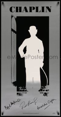 5t658 CHAPLIN 20x39 special '92 great silhouette image of Robert Downey Jr. as Charlie, 345/10,000!