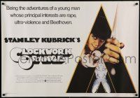 5t980 CLOCKWORK ORANGE 27x39 English REPRODUCTION '80s Kubrick, Castle art of McDowell