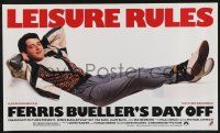 5t681 FERRIS BUELLER'S DAY OFF 14x24 special '86 Matthew Broderick in John Hughes teen classic!