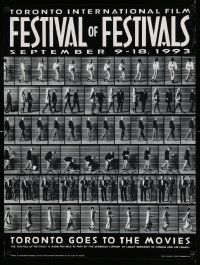 5t484 FESTIVAL OF FESTIVALS 1993 24x32 Canadian film festival poster '93 Eadweard Muybridge!