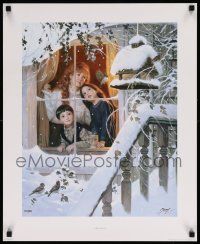 5t096 FIRST SERVED 20x25 art print '01 by artist Alan Murray, wonderful snowy scene, 57/395!