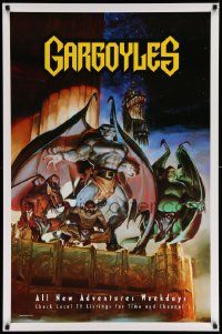 5t512 GARGOYLES tv poster '94 Disney, striking fantasy cartoon artwork of entire cast!