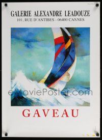 5t262 GAVEAU 21x28 French museum/art exhibition '90s wonderful sailing artwork!