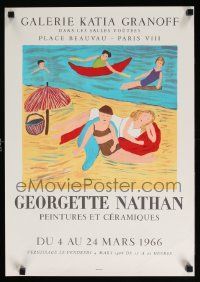 5t266 GEORGETTE NATHAN PEINTURES ET CERAMIQUES 17x24 French museum/art exhibition '66 beach art!