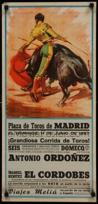 5t323 GRANDIOSA CORRIDA DE TOROS 13x27 Spanish special '67 matador fighting a bull by Jaavedra!
