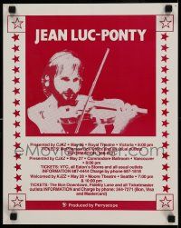 5t193 JEAN-LUC PONTY 14x18 music poster '80s great image of the star playing violin!