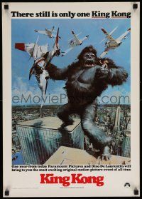 5t697 KING KONG 17x24 special '76 classic John Berkey art of BIG Ape on the Twin Towers!