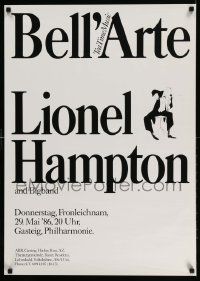 5t202 LIONEL HAMPTON 24x33 German music poster '86 Bell' Around the edges, cool violin artwork!