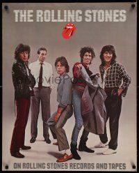 5t214 ROLLING STONES 24x30 music poster '80s Mick Jagger, Richards, Wyman, whole group!